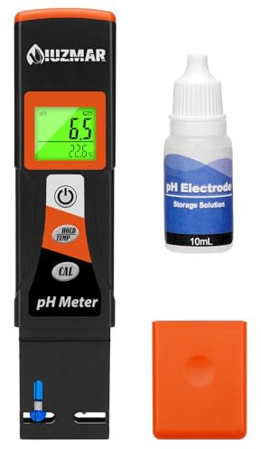 UIUZMAR Digitales pH-Meter für Wasser, genauer pH-Tester mit zusätzlicher Temperaturanzeige, hervorragend stabiler pH-Leser zur Überprüfung von Aquarienwasser, Hydrokultur-Nährstoffen, Whirlpools