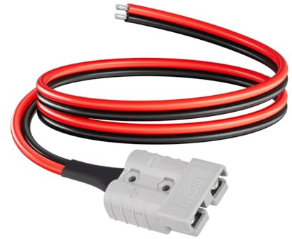 ELFCULB SB50 Connector Cable Compatible with Anderson 10AWG 2FT | SB50 plug quick connector cable with stranded tinned copper wire for battery connectors, 12V wiring, and solar systems.