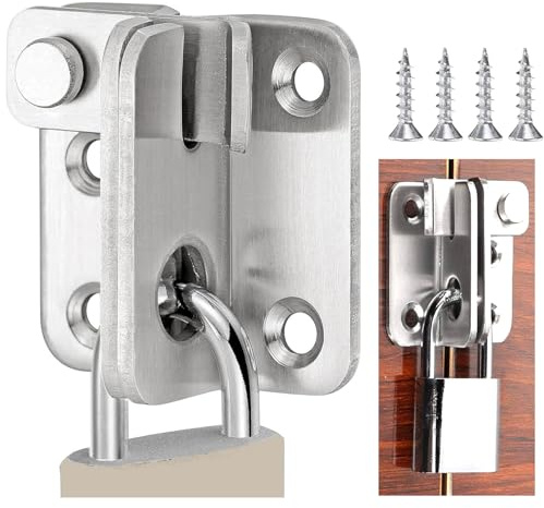Litensh Verrou de porte rabattable pour abri de jardin, porte coulissante, porte coulissante pour placard en bois, cage pour animaux domestiques, armoire de jardin, salle de bain, porte coulissante