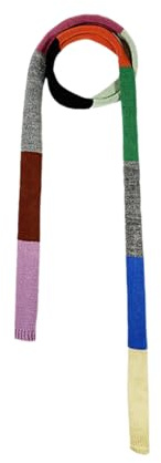 SZYDD Bunt gestreifte Nähte, kontrastierender, dünner Damen-Schal, lang, Taillenbindung, Schal, Mädchenschal, Hijab, Wolle + Acryl, Mehrfarbig, Gestreift