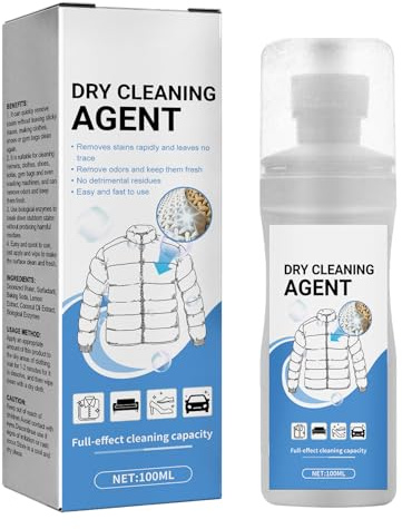 Spray para Limpieza en Seco de Ropa,Abajo Chaqueta Spray Limpiador,Quitamanchas para Telas,Limpiador de Manchas Difíciles de Ropa,Eliminador de Manchas de Aceite de Ropa,Limpiador de Plumón