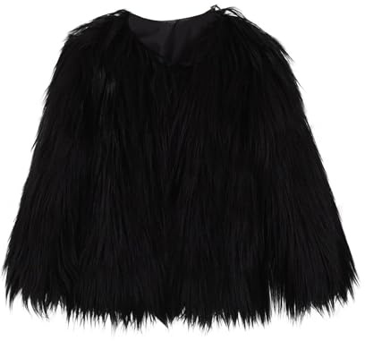 Longbluse Damen Lässig für Leggings Kunstpelz Mantel Damen Kurz V-Ausschnitt Felljacke Open Front Winterjacke Große Größen Kunstfell Jacke Winter Pelzmantel Warm Plüschmantel Kuschelig