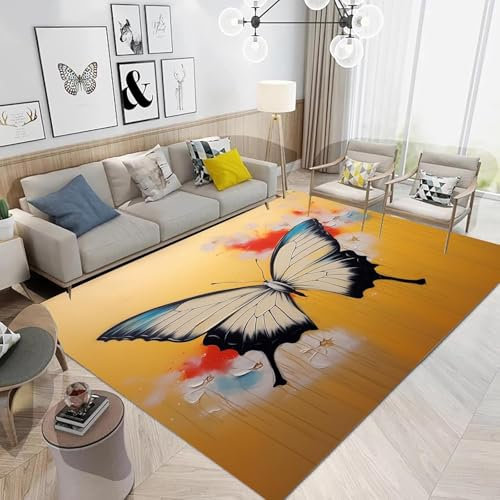 Teppich Kinderteppich Wohnzimmerteppich Schlafzimmerteppich 3D-Gedruckter Superweicher Flanellteppich Fantasy-Schmetterling - Polyester-Soft-Touch,Leicht Zu Reinigen 200 X 300 cm -6618214218