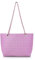 FuninCrea Tote Bag Donna con Cerniera e Tracolla a Catena in Pelle Rimovibile, Borsa Donna Tracolla Grande Borsetta Donne Casual Shopping Bag Donne Design a Reticolo Lavoro Quadrato (Rosa)