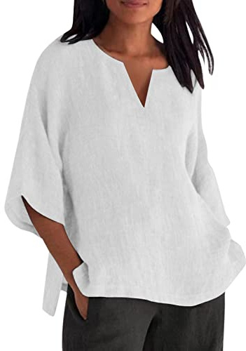 Haut Femme Chic et Elegant, Tee Shirt Femme Manche Longue, vêtement Femme Chic, Chemisier Leopard Femme, Chemise Femme Chic et élégant, Top décolleté Sexy, Tee Shirt Blanc Femme, Chemisier en Lin