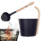 7L Sauna Dry Sauna Accessorie - Sauna Bucket Set, Sauna Bath Spa Center Barrel | Lato in legno secchio sauna interno in alluminio per casa, centro termale, bagno, vasca da bagno, hotel, spray ad alt