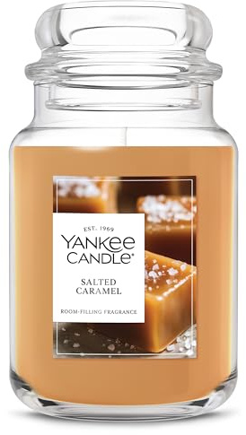 Yankee Candle Salted Caramel Scented Candle, 22oz Large Jar, Up to 150 Hour Burn Time, Giftable