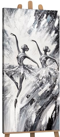 YS-Art Kunst schwarz weiß Gemalt von Frauen handgemalt der Wandgestaltung