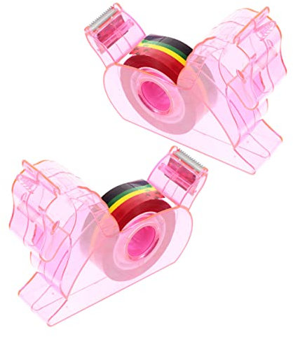 ZUNOXAZ Klebebandabroller 2 Stück Kompakt Mit Bandschneider Süßer Einhorn Design Kunststoff Rosa Klebebandspender Für Büro Und Wohnbereich