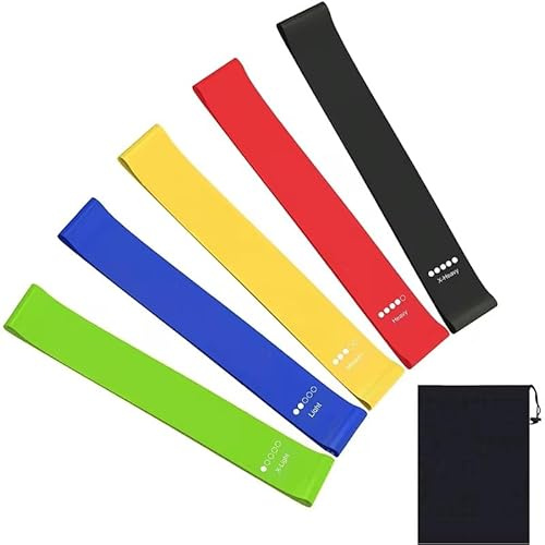 MedLKU Resistance Bands, 5 Resistance Levels with dust bag, TPE Elastic, Hypoallergenic, Skin Friendly, Exercise Bands, Set for Recovery, Physical Therapy,Fitness,Pilates,Rehab and Strength Training