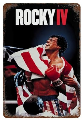 Affiche de film Rocky 4 - Décoration murale en métal - Décoration moderne de bar - 30 x 20 cm