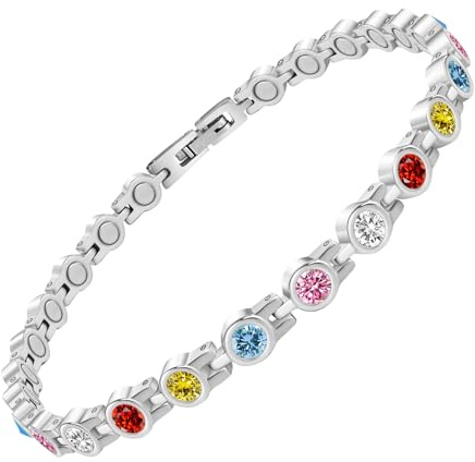 TDEXI Magnet Fusskette für Damen, Magnetische AAA-Zirkonia-Diamant Fußkette mit Einstellwerkzeug Magnetfeldtherapie für Fußgelenke (3500 Gauss)