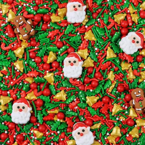 Lets Joy Décoration de Gâteau Noël, 100g Noël Gâteau Topper, Partie Fournitures Thème Fête Forme, Anniversaire Gateau Pâtisserie Muffins Décorations (B1)