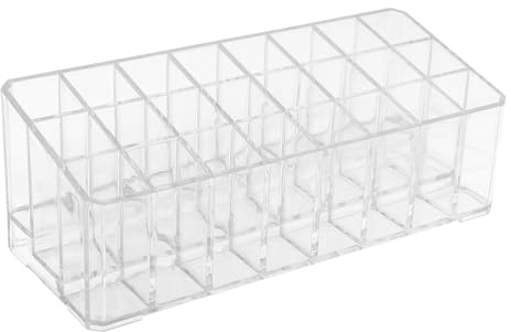 ABOOFAN Organisateur de Rouges à Lèvres 24 Compartiments Transparent en PS, Étagère Escalier Multifonction pour Maquillage, Cosmétique, Rangement sur Comptoir de Salle de Bain