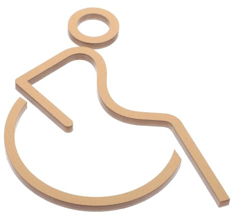 DEARMAMY Autocollant Handicapé pour Toilettes Symbole Fauteuil Roulant Panneau Vintage en Acrylique Couleur Bronze Antique Signalétique Accessible pour Sanitaires Publics Intérieurs et