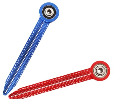 COLLBATH Brújula Portátil de Aleación de Aluminio para Carpintería Regla de Precisión para Marcar Madera Herramienta de Dibujo Circular Compacta en Rojo y Azul para Diseño y Medición