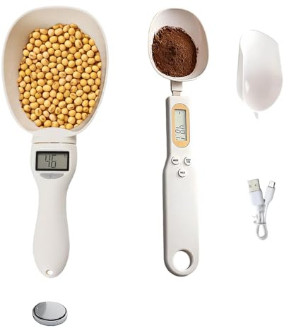 Electronic Measuring Spoon, 2026 Upgrade Digital Measuring Spoon, Digital Food Measuring Scoop Scale, Scale 800g / 0.1g High Precision with LCD Screen, for Daily Meals (Mix)