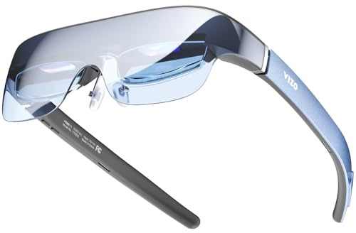 TOZO VIZO V1 AR Gafas, Pantalla de 1800 nits, Altavoces estéreo, Pantalla Virtual de 118”, Modes 2D/3D, Cine y Juegos, Compatibles con iPhone, Android, PC y más,Azul Añil