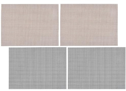 PAMINGONO 4 Alfombrillas Antiadherentes para Parrilla de Barbacoa de Malla, Resistentes al Calor, Reutilizables, Tamaño Mediano, Colores Negro y Marrón, para Barbacoas al Aire Libre