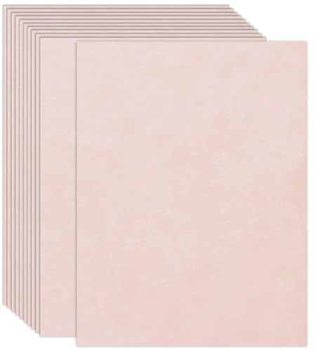 40 Sheets 180gsm 65lb Parchment Paper 8.5 x 11 Inch Vintage Cardstock for Writing Parchment Paper for Printing Decorative Printer Paper for Crafts, Menus, DIY Cards (pink)