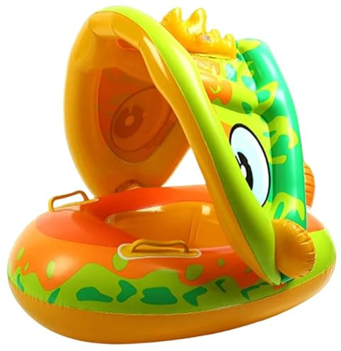 Schwimmhilfe für Kinder, aufblasbar, mit Solar-Markise, Schwimmhilfe mit Griffen, für Jungen und Mädchen von 0 bis 36 Monaten, Party, See, Fluss, Outdoor, Urlaub, Urlaub