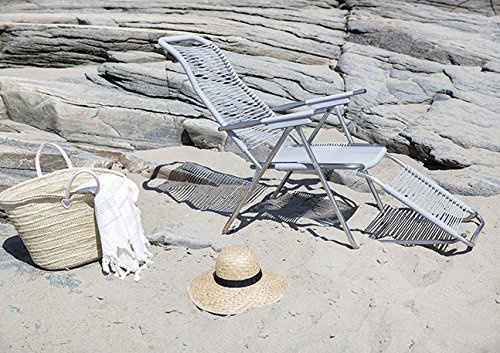 Gartenliege Spaghetti – Zeitgenössische – Aluminium/PVC grau