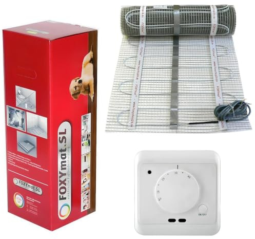 FOXYMAT.SL elektrische Fußbodenheizung, 3.5 m² (0.5m x 7m) | 160 Watt pro m², mit Thermostat QM-AG