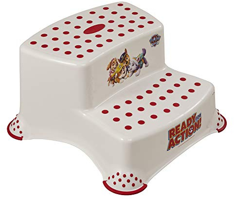 keeeper Paw Patrol Zweistufiger Tritthocker, Ab ca. 3 bis ca. 14 Jahre, Anti-Rutsch-Funktion, Igor, Weiß