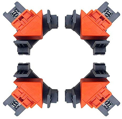 Clound city Angle Clamps, 4PCS Right Angle Fixing Clip,Multi-function woodworking right angle clamp Adjustable Swing Corner Clamp, Corner Clip Fixer for Welding, Wood-Working, Drilling,Making Cabinets