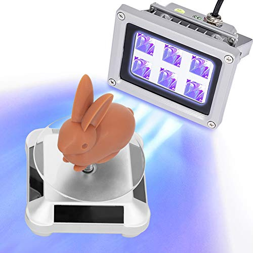 3D Printer UV Resin Curing Light with Solar Turntable 360° Rotating Stand for SLA DLP LCD 3D Printer Solidify Photosensitive Material 405nm