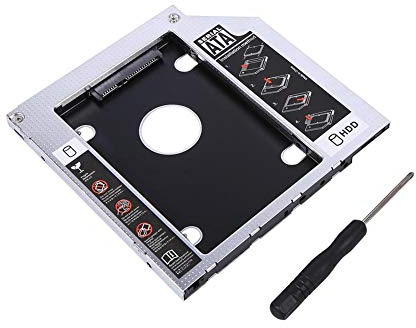 Laufwerksrahmen für 2,5 SSD HDD Festplatte(9,5mm),SATA HDD SSD 2,5/9,5 mm 2. Festplatten Gehäuse kompatibel mit Laptop mit 9,5mm DVD-ROM