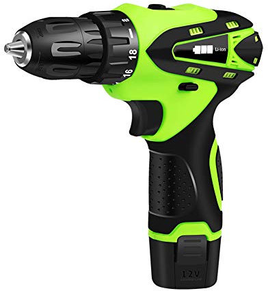 Professional 12V Cordless Drill Screwdriver,Max Torque 32Nm, 2-Speed DIY Woodworking Tools,SET1