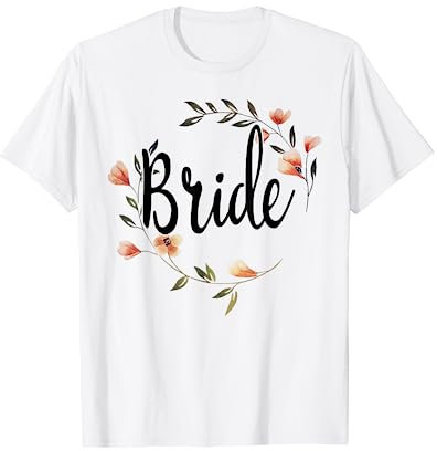 Damen Braut Bride to be Blumenkranz Blumen JGA Braut T-Shirt