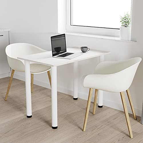 AKKE 70x60 | Esszimmertisch - Esstisch - Tisch mit weißen Beinen - Küchentisch - Bürotisch | White Craft