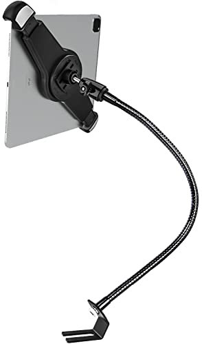 woleyi Gooseneck Car/Truck Seat Rail Large Tablet Mount, Heavy Duty Long Arm Tablet Holder for Car, Vehicle Floor Bolt Compatible with iPad Pro 13/Air, Galaxy Tabs, Surface Pro/Go, 9.5-14.5 Tablets