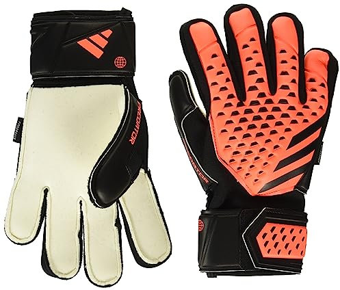 adidas Unisex-Adult Match Fingersave Predator Goalie Gloves, Solar Orange/Black/Black, 8
