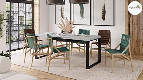 Mazzoni Design Esstisch Avari Tisch ausziehbar 120 bis 270 cm, Farbe:Beton - Schwarz matt