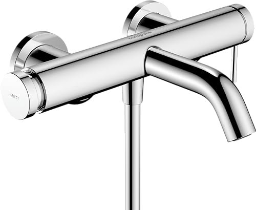 hansgrohe Tecturis S - Badewannenarmatur Aufputz für 2 Verbraucher, Mischbatterie Badewanne mit Auslauf Länge 20,9cm , Chrom