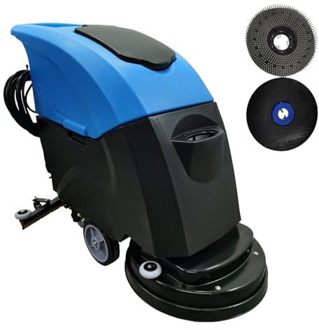 TECHTONGDA Electric Floor Scrubber Dryer Machine Commercial Floor Cleaning Machine 20 Brush Heavy Duty Buffer Polisher with 30 Squeegee Width and 90L Tank