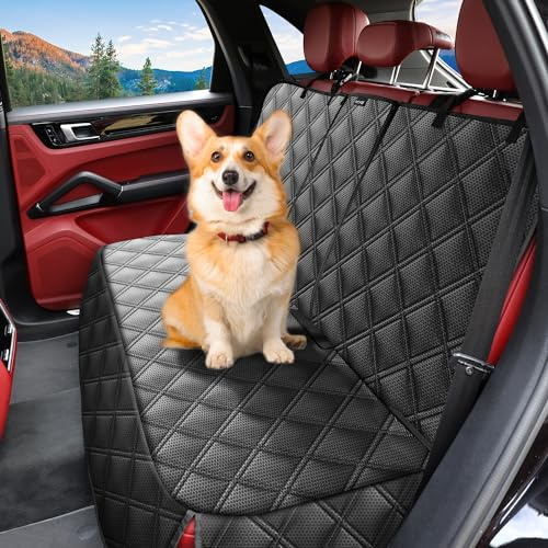 KYG Hundedecke Auto Rückbank, Wasserdicht Abnehmbarer Schutz, Hochwertiger auto Rücksitz Für Hunde, Isofix-kompatibel für die meisten Kleinwagen und Kompakt-SUVs Autositz Schoner Rückbank 125x58x45 cm