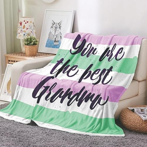 EHOMERY Kuscheldecke Sommer Musselin Decke Kinder Kuscheldecke Name Thermo Decken Outdoor Sommerdecke Dekorative Weiche Kuscheldecken Grün 200x150cm