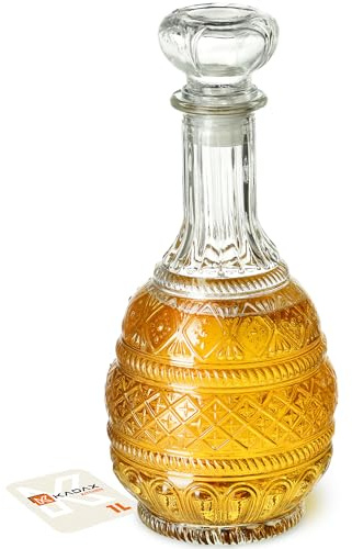 KADAX Decantador para bebidas, elegante jarra de whisky para hombres, decantador de vino clásico con diseño único, botella de whisky como regalo (1 l - 1 unidad)