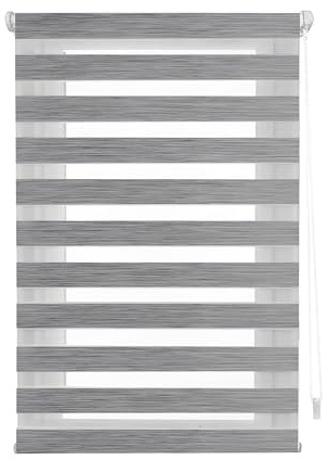 Blindecor Indus Luxury Sin Herramientas | Estor Antracita 42 x 180 cm Noche y Día Sin Taladrar | Tamaño de la Tela 39 x 175 cm | Estor Ventana abatible