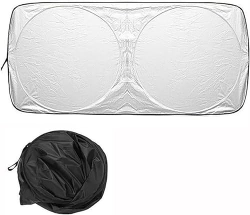 Car Sun Shade Windscreen SunShade, Car Front Windshield Shades Sun Reflector Block UV Ray Keep Your Vehicle Cooler Flexible Size for SUV Van Truck Front Window Blind Silver 190 x 90CM