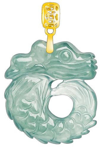 Jade Fisch Drachen Halskette Anhänger 2024 Talisman Sternzeichen Tier 9A Blau Wasser Jade Chakra Edelstein Kristall Reichtum Halskette Reine Silberkette Vintage Schmuck Wohlstand Positivität Glück Gel