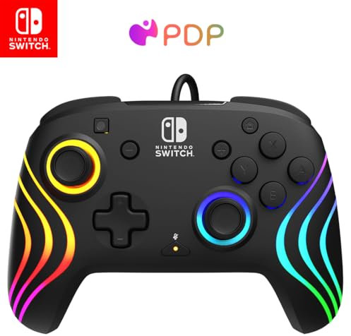 PDP Nintendo Switch Afterglow Wave- Wired- Black