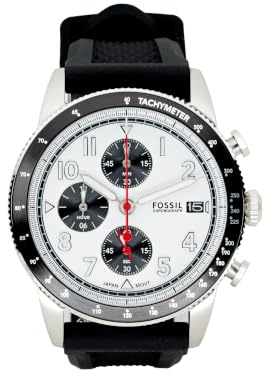 Fossil Sport Tourer Herrenuhr, Quarz-Chronographenwerk mit Edelstahl-, Leder- oder Silikonarmband