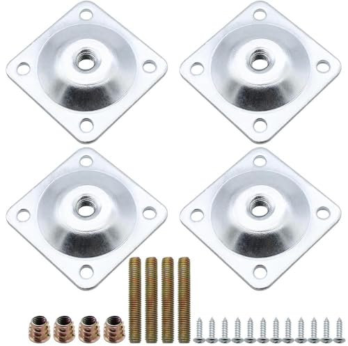 Montageplatten Möbel 4 Stück Montageplatten Möbel Beinbefestigungsplatten Befestigung Teller Möbelbeine Möbelbefestigungsplatten Montageplatte Möbelbeine Befestigung Platten für Möbel Sofas Couch