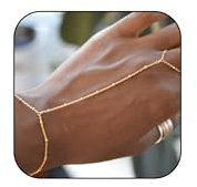 TELAIN Handkettchen Armband, Zarter 14k Gold Finger Ring mit Zirkon, Handkette Schmuck für Frauen, Trendige Sommer Boho Strandmode, Modeschmuck Geschenk