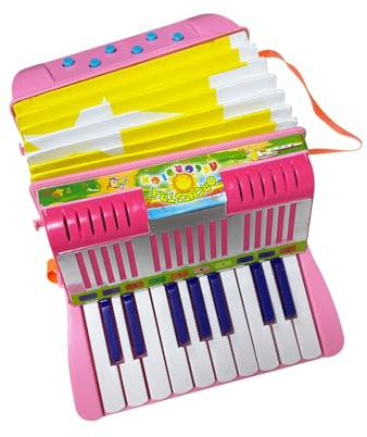 Funien Mini 17-key 6-bass Accordion ABS Material with Buckle Musical Instrument for Beginners Lightweight Button Accordion Hand-eye Coordination Stage Performance